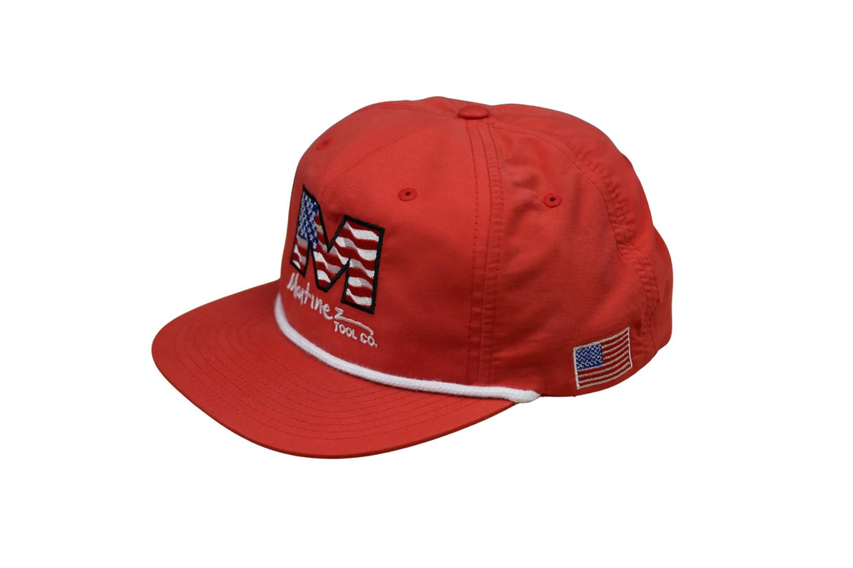 MARTINEZ LOGO FLAT BRIM SNAPBACK - RED