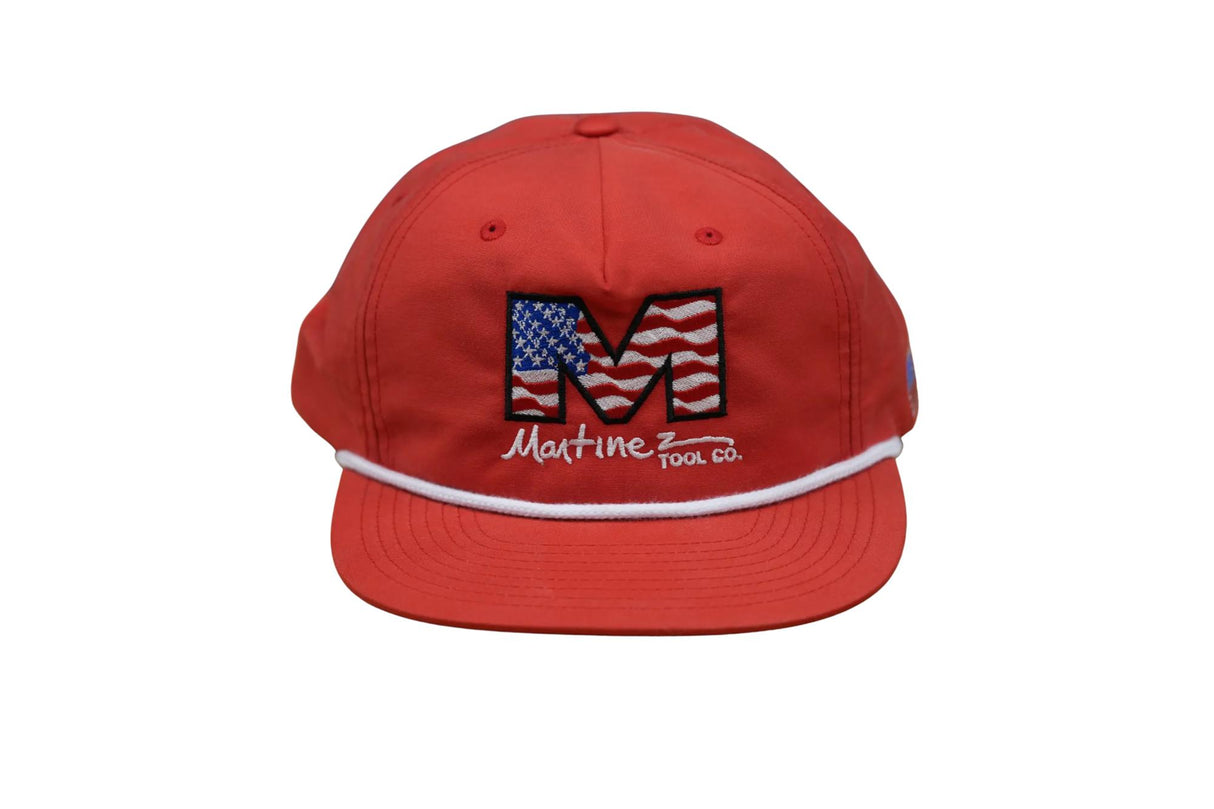 MARTINEZ LOGO FLAT BRIM SNAPBACK - RED