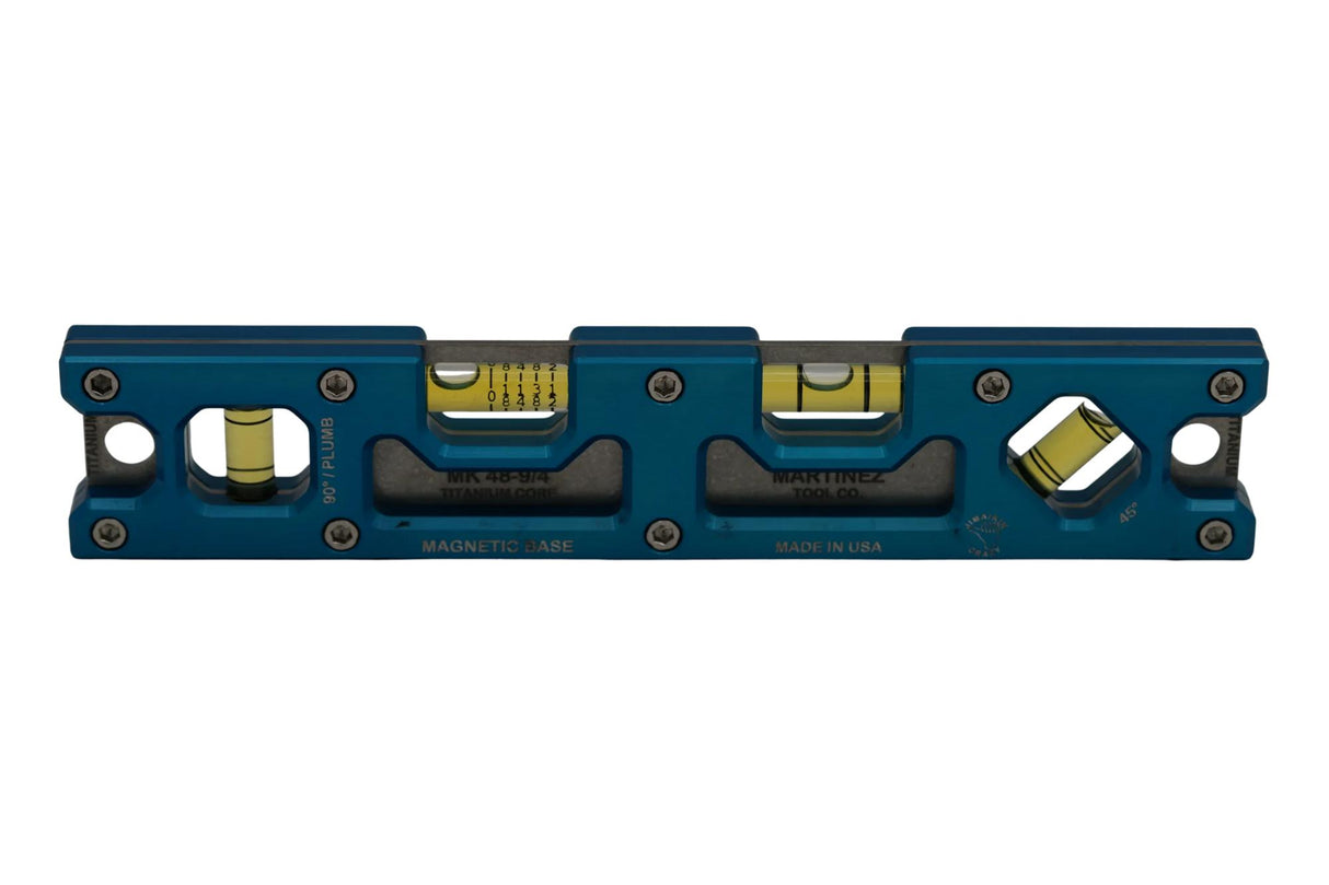 Martinez Titanium 9" Top View Magnetic Torpedo and Conduit Level - Blue