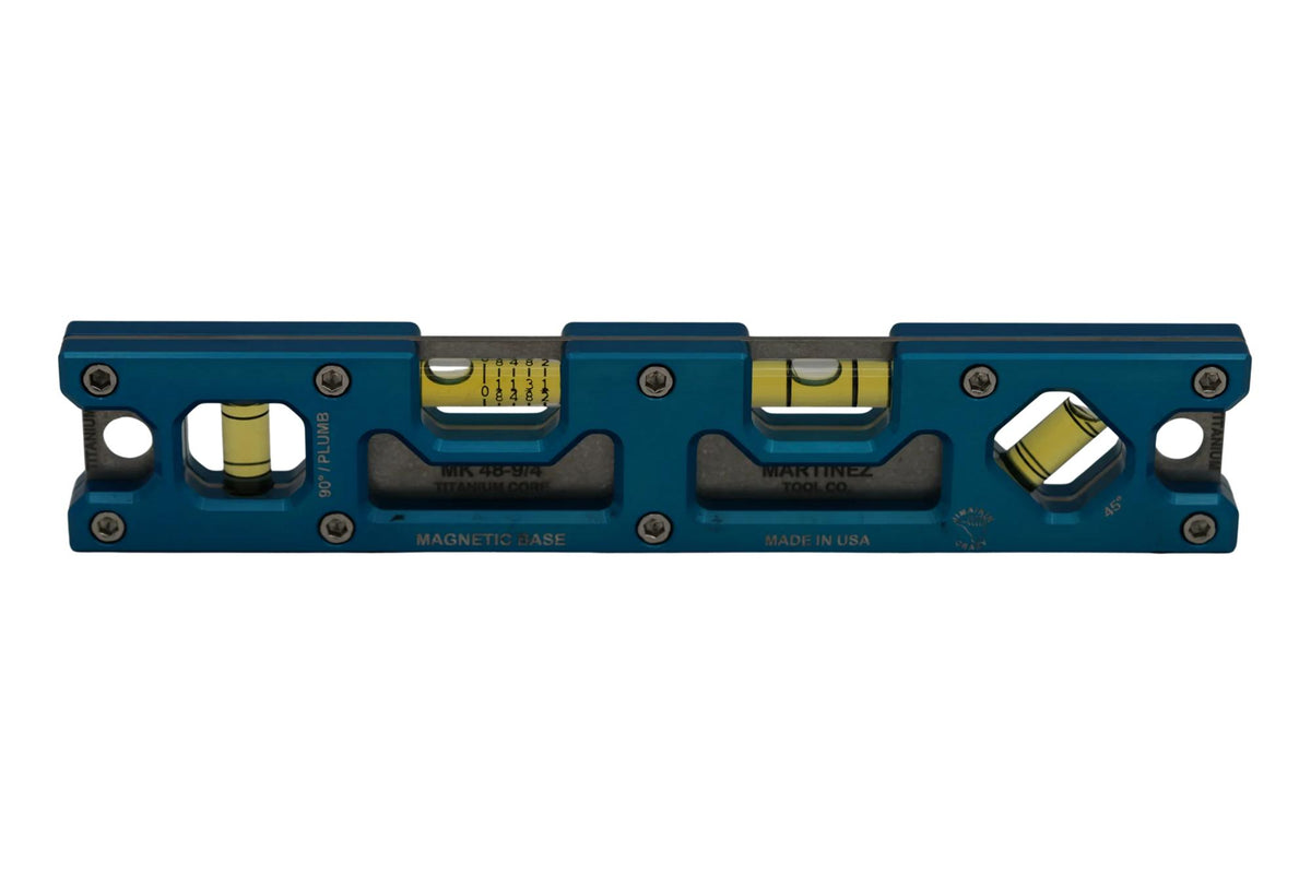 Martinez Titanium 9" Top View Magnetic Torpedo and Conduit Level - Blue