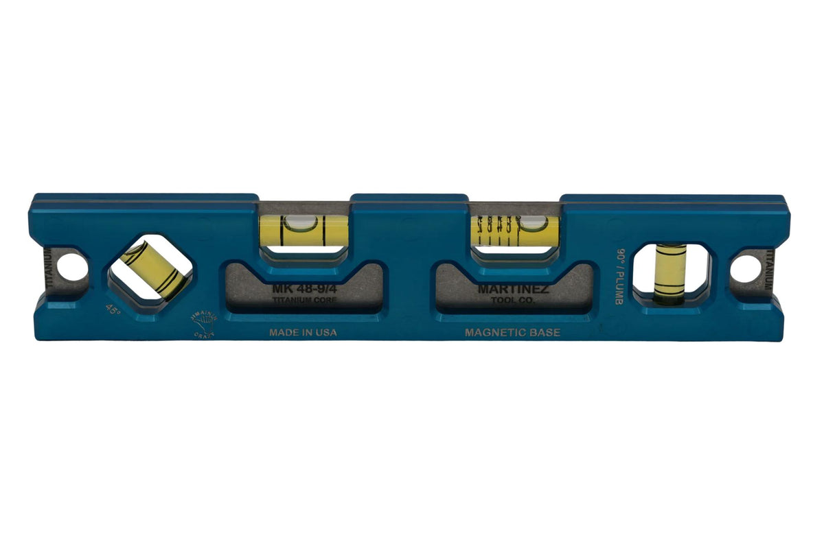Martinez Titanium 9" Top View Magnetic Torpedo and Conduit Level - Blue