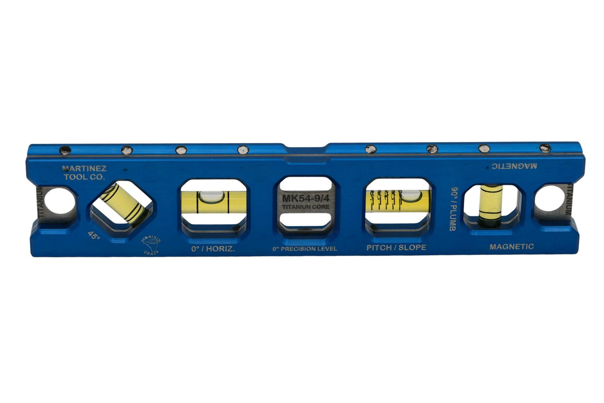 Martinez Titanium 9" V Groove Magnetic Torpedo and Conduit Level - Blue