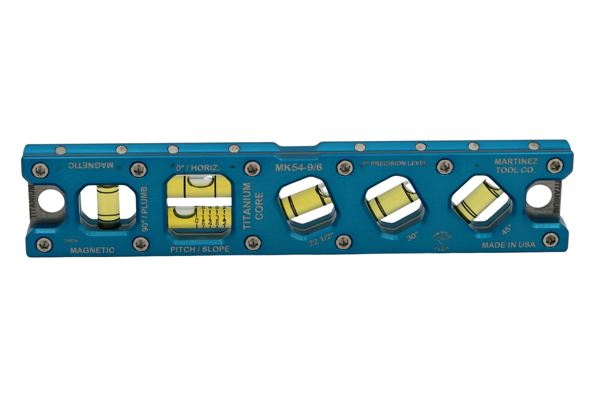Martinez Titanium 9" V Groove Magnetic Torpedo and Conduit Level - Blue