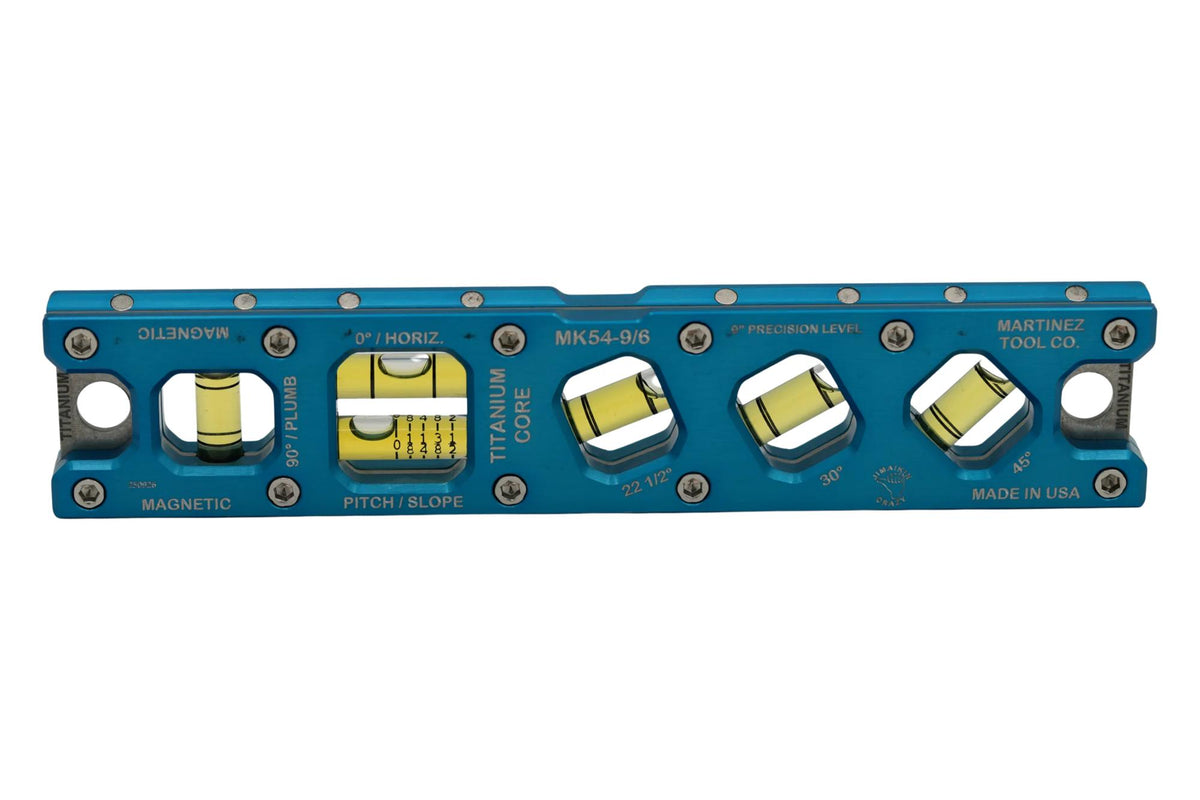 Martinez Titanium 9" V Groove Magnetic Torpedo and Conduit Level - Blue