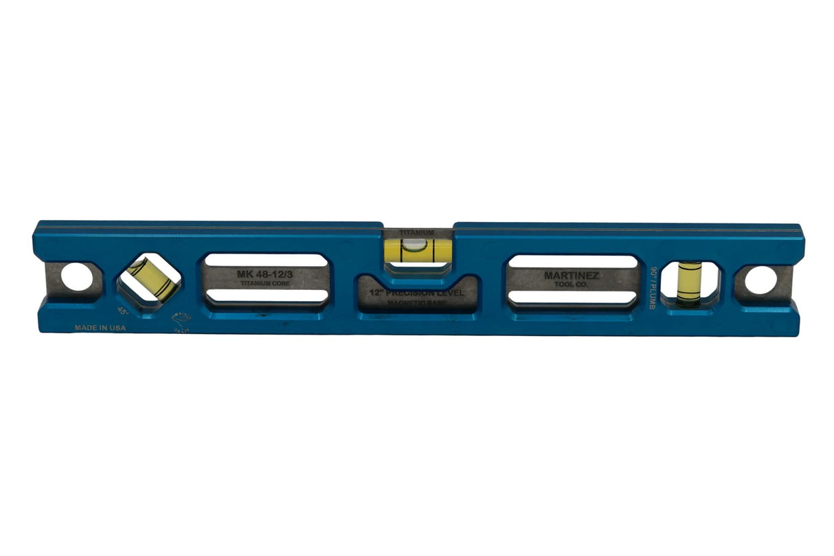 Martinez Titanium 12" Magnetic Torpedo and Conduit Level - Blue