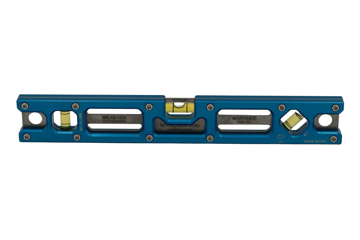 Martinez Titanium 12" Magnetic Torpedo and Conduit Level - Blue