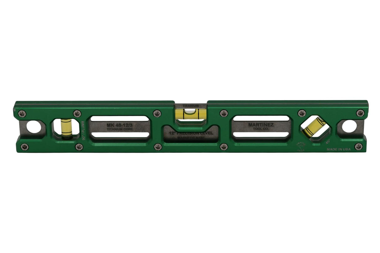 Martinez Titanium 12" Magnetic Torpedo and Conduit Level - Green