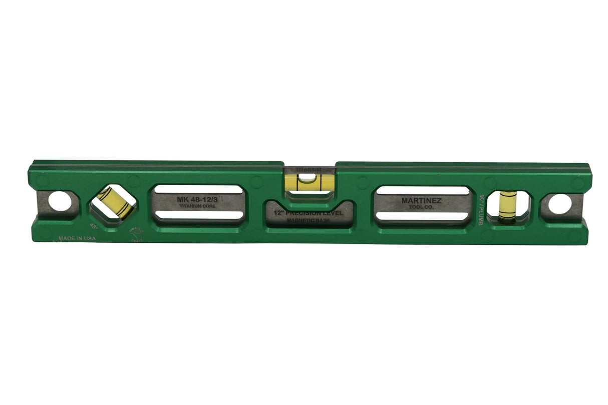 Martinez Titanium 12" Magnetic Torpedo and Conduit Level - Green