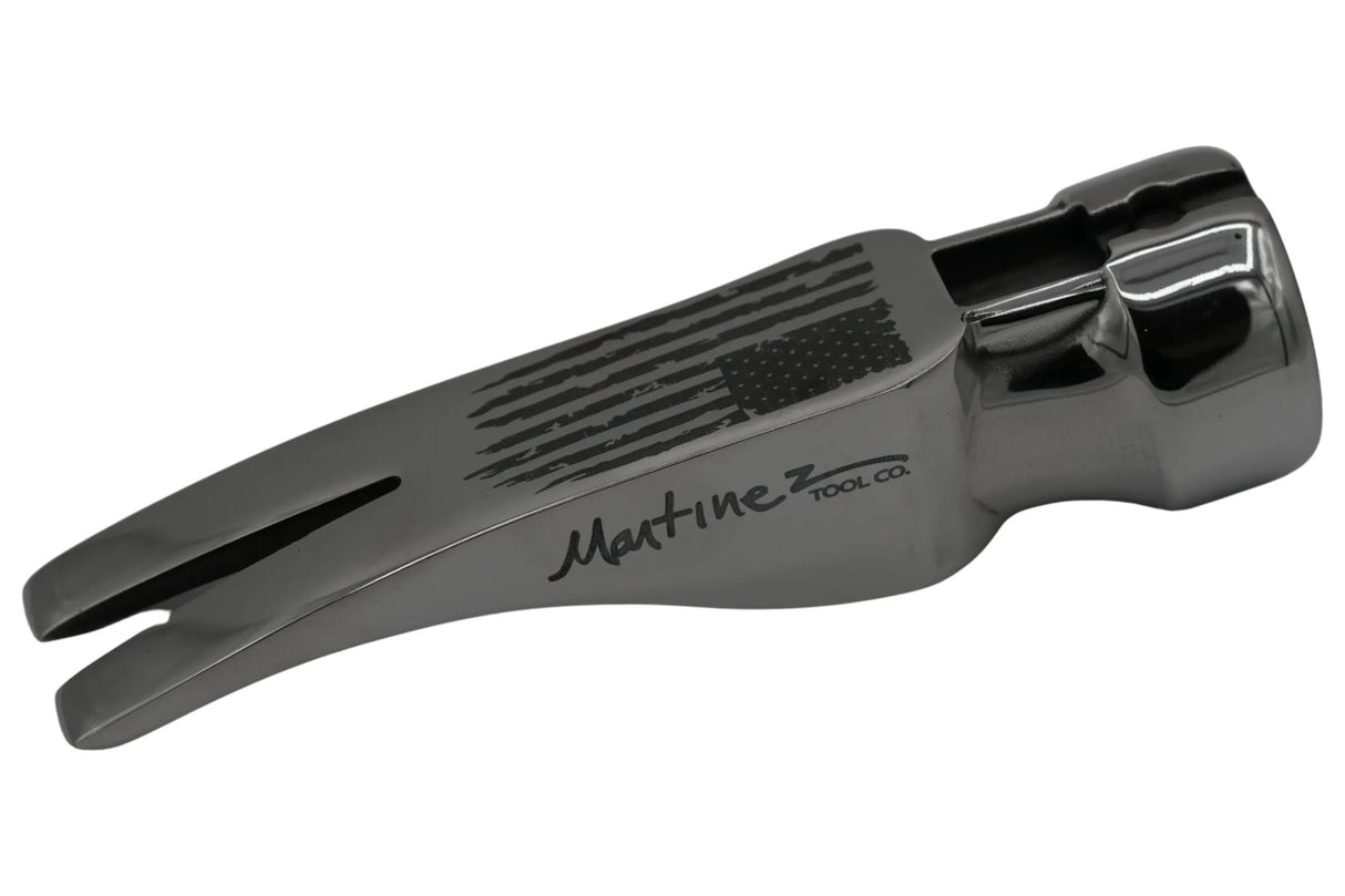 Polished Martinez Tool Co. M1 Smooth Face Framing Hammer Head With American Flag