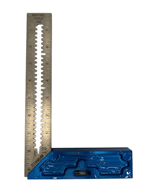 Martinez - Titanium Precision Square - (Blue Anodized Heel)