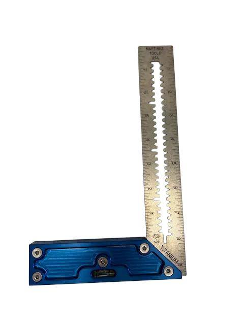 Martinez - Titanium Precision Square - (Blue Anodized Heel)