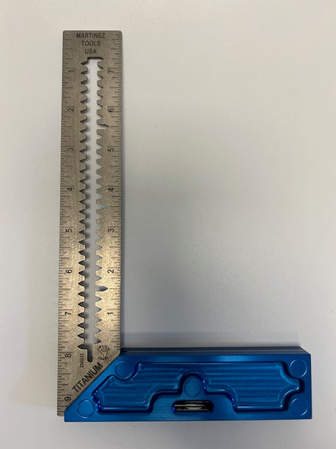 Martinez - Titanium Precision Square - (Blue Anodized Heel)