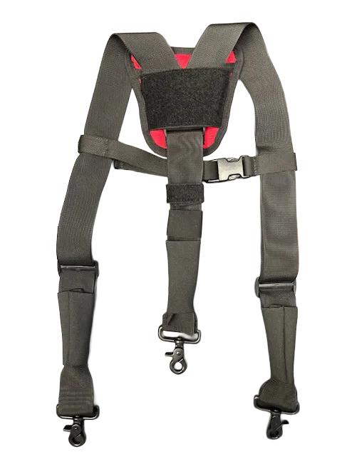 Martinez Heavy Duty Comfort Suspenders - Black & Red