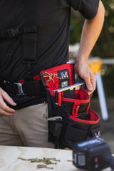 Martinez Padded Tool Belt - Black & Red - Size Large