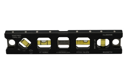 Martinez Titanium 9" V Groove Magnetic Torpedo and Conduit Level - Black