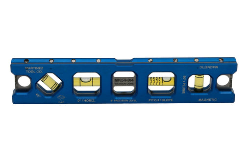 Martinez Titanium 9" V Groove Magnetic Torpedo and Conduit Level - Blue