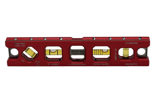 Martinez Titanium 9" V Groove Magnetic Torpedo and Conduit Level - Red