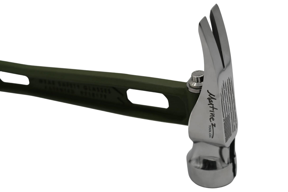 Reaper Carc Green 15oz M1 Polished Milled Etched American Flag Face Titanium Framing Hammer